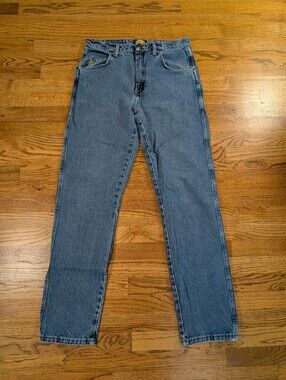 Cabela's Men's Straight Leg Jeans Medium Wash 100% Cotton Denim Size 32/34